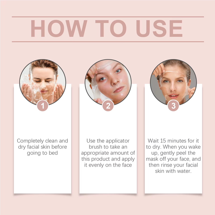 Collagen Overnight Wrapping Peel off Facial Mask Set Korean Collagen Night Wrapping Mask Deeply Hydrates Night Care Mask Cream