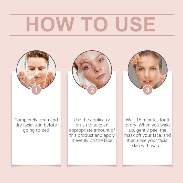 Collagen Overnight Wrapping Peel off Facial Mask Set Korean Collagen Night Wrapping Mask Deeply Hydrates Night Care Mask Cream